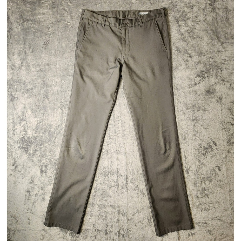 Mizzen + Main Baron Chino Pants Mens 32x34 Charcoal Gray Trim Fit Performance